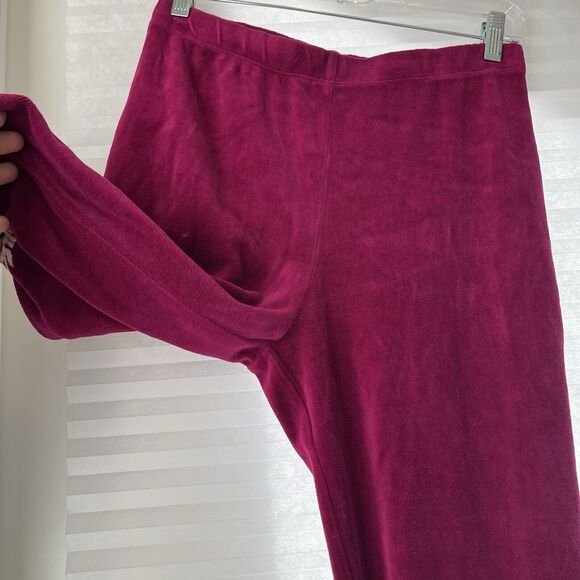Johnny Was Burgundy Velvet embroidered sweatpants style J60421-7, size M - Picture 3 of 8